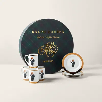 Ralph Lauren Thompson Polo Bear Plate & Mug Gift Set In Blue