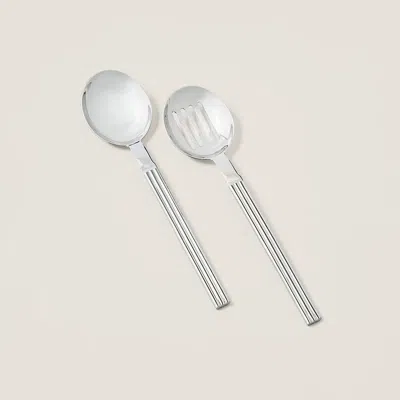 Ralph Lauren Thorpe Serving Spoon Set In Stainless Steel In Silver