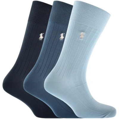 Ralph Lauren Three Pack Socks Blue