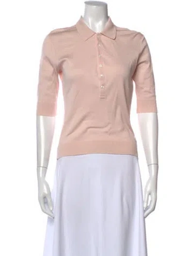 Pre-owned Ralph Lauren Three-quarter Sleeve Polo In Pink