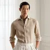 Ralph Lauren Tick-weave Linen Shirt In Neutral