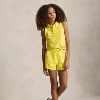 Ralph Lauren Kids' Tide-dye Cotton Jersey Short In Signal Yellow Tie Dye In Multi