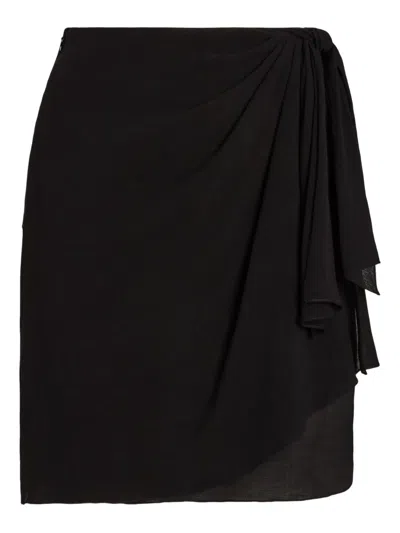 Ralph Lauren Tie Detail Skirt In Black
