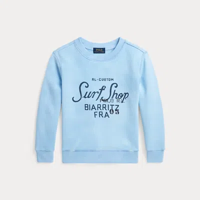 Ralph Lauren Kids' Tie-dye-print Fleece Graphic Sweatshirt In Blue