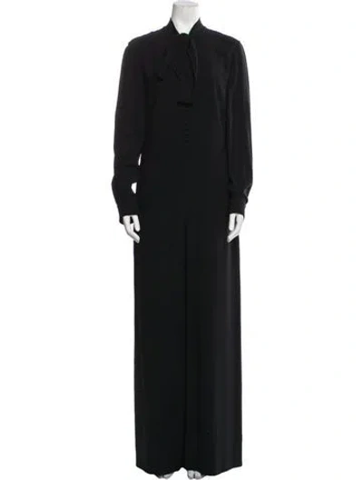 Pre-owned Ralph Lauren Tie Neck Jumpsuit In Black