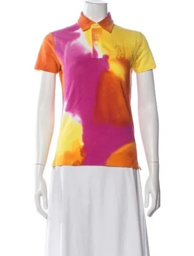 Pre-owned Ralph Lauren Tie-dye Print Crew Neck Polo W/ Tags In Multi