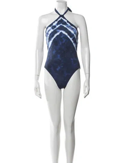 Pre-owned Ralph Lauren Tie-dye Print One-piece In Blue