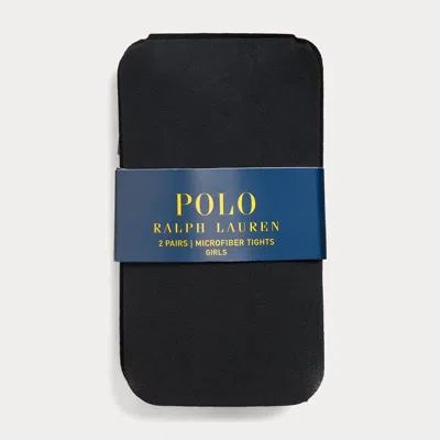 Ralph Lauren Kids' Tights 2-pack In Black In Orange