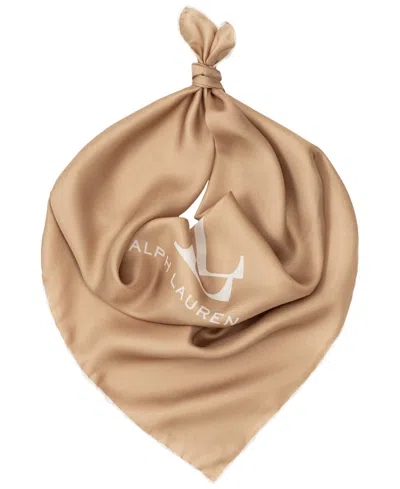 Ralph Lauren Timeless Logo Square Scarf In Brown