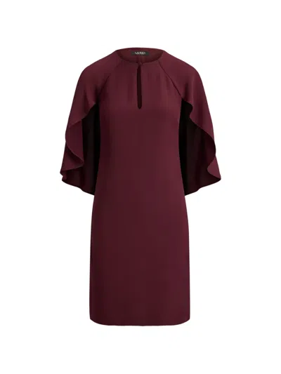 Ralph Lauren Tiveah Minikleid Mit Cape-ärmel In Burgundy