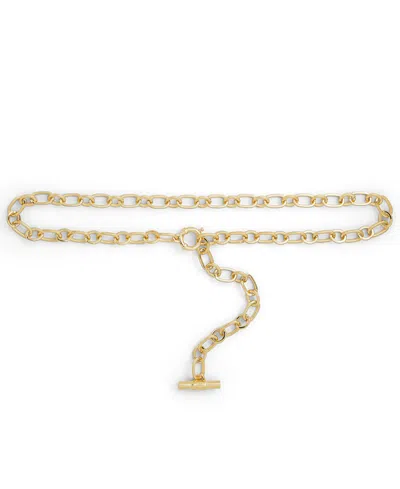 Ralph Lauren Brass-finished Toggle Chain Belt In Polished Brass In Metallic