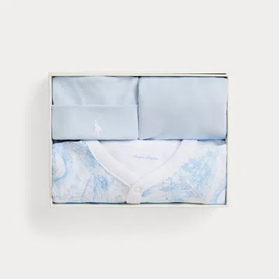 Ralph Lauren Babies'  Toile Cotton 3-piece Gift Set In Multi