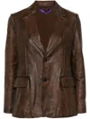 Polo Ralph Lauren Tomasso Leather Blazer In Brown
