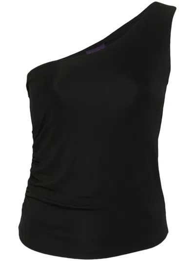 Polo Ralph Lauren Tonal Stitching One-shoulder Top In 黑色