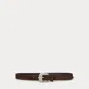 Ralph Lauren Tooled-buckle Leather Belt In Black