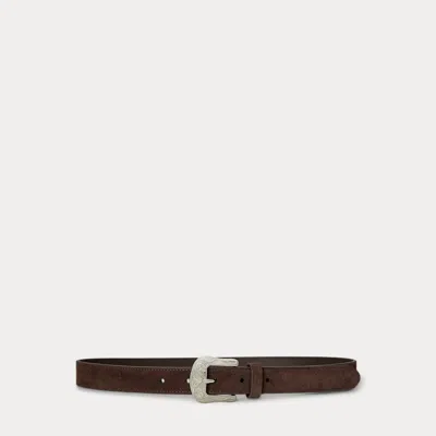 Ralph Lauren Tooled-buckle Leather Belt In Brown