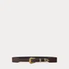 Ralph Lauren Tooled Vachetta Leather Belt In Brown