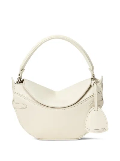 Ralph Lauren Top Handle Leather Mini Bag In Neutral