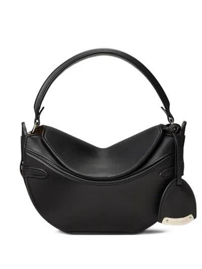 Ralph Lauren Top-handle Leather Mini Bag In Black