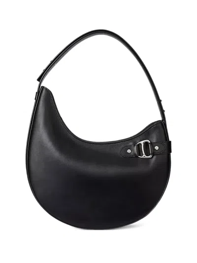 Ralph Lauren Tasha Buckle-detail Shoulder Bag In Black