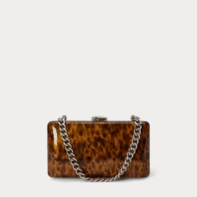 Ralph Lauren Tortoiseshell Patent Small Franki Clutch In Brown Multi