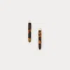 Ralph Lauren Tortoiseshell Rectangular Hoop Earrings In Silver/tortoise In Silver/tortoise
