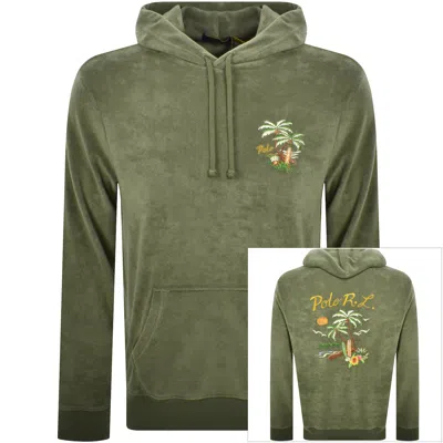 Ralph Lauren Towelling Hoodie Tree Green