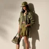Polo Ralph Lauren Tracy Pleated Linen Short In Moss