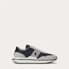 Polo Ralph Lauren Train 89 Leather & Canvas Sneaker In Newport Navy