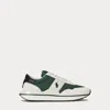Polo Ralph Lauren Train 89 Leather & Canvas Sneaker In Stucco/tennis Green