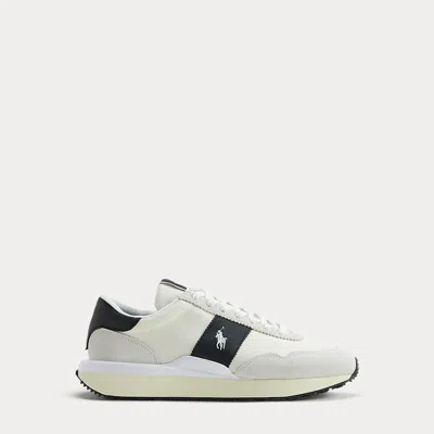 Ralph Lauren Train 89 Suede & Oxford Sneaker In White