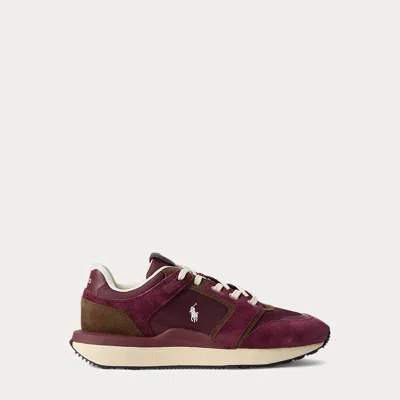 Ralph Lauren Train 89 V2 Suede-paneled Sneaker In Burgundy