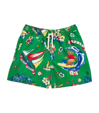 Ralph Lauren Kids' Traveller Swim Shorts (6-14 Years) In Green