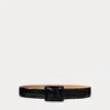Ralph Lauren Trench-buckle Alligator Belt In Black