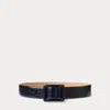Ralph Lauren Trench-buckle Alligator Belt In Blue