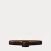 Ralph Lauren Trench-buckle Alligator Belt In Brown