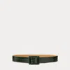 Ralph Lauren Trench-buckle Alligator Belt In Black