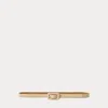 Ralph Lauren Trench-buckle Calfskin Skinny Belt In Light Sand