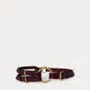 Ralph Lauren Tri-strap O-ring Crocodile-embossed Belt In Brown