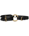 Ralph Lauren Tri-strap O-ring Leather Belt In Black