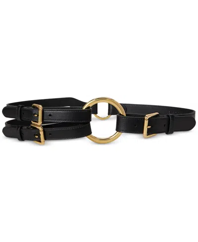 RALPH LAUREN TRI-STRAP O-RING LEATHER BELT