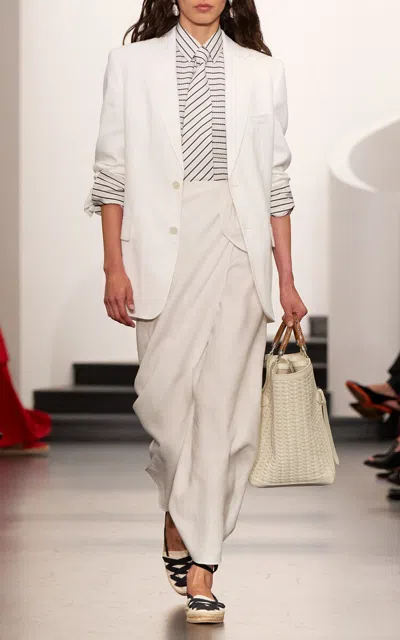 Ralph Lauren Trina Linen Maxi Wrap Skirt In White