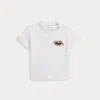 Ralph Lauren Triple-pony Cotton Jersey Tee In White