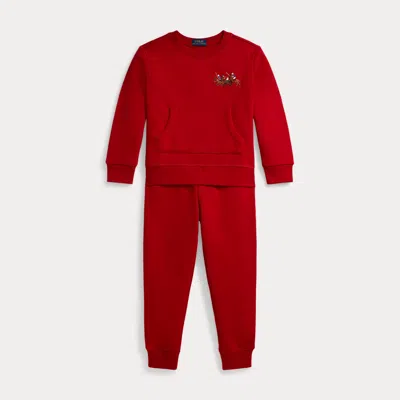 Ralph Lauren Kids' Triple-pony Fleece Sweatshirt & Pant Set In Rl 2000 Red