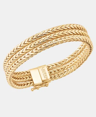 Ralph Lauren Triple-row Flex Bracelet In Gold