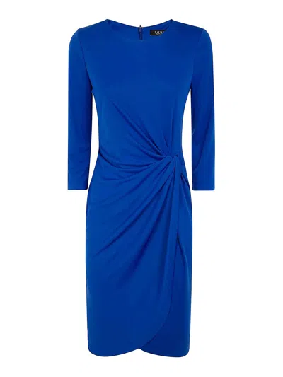 Ralph Lauren Trissa 3/4 Sleeves Day Dress In Blue