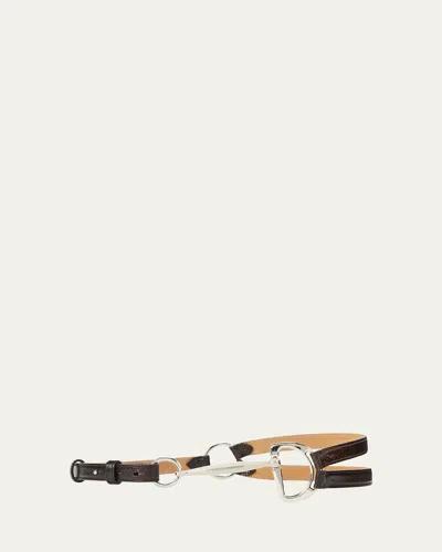 Ralph Lauren Tri-strap O-ring Leather Belt In Brown
