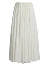 Ralph Lauren Trivelas Sequined Pleated Cotton Voile Maxi Skirt In Weiss