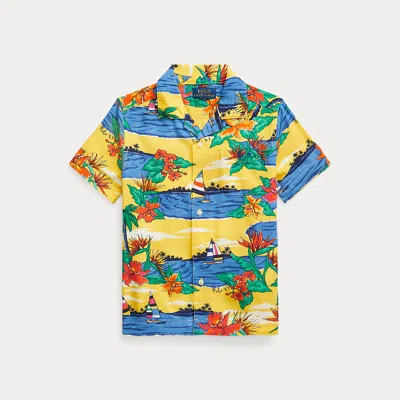 Ralph Lauren Kids' Tropical-print Camp Shirt In Multi