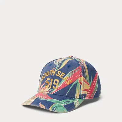 Ralph Lauren Tropical-print Chambray Ball Cap In Multi